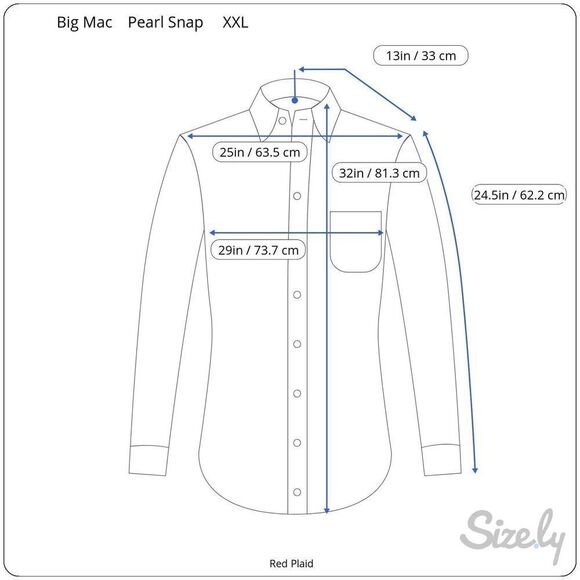 Big Mac Vintage Red Plaid Pearl‎ Snap Long Sleeve Shirt Men’s XXL - Picture 7 of 7